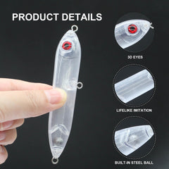 Unpainted lure blanks of different shapes included in kit