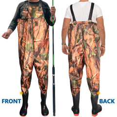 Side view of Aollerfilery PVC waterproof chest wader M11