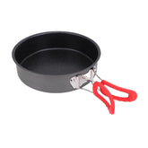 Aomiun 8-inch camping frying pan with hard anodized surface for durable outdoor cooking.