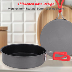 Aomiun 8-inch pan with a thickened bottom for even heating on camp stoves.
