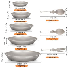 Compact storage design of Aomiun titanium camping plates