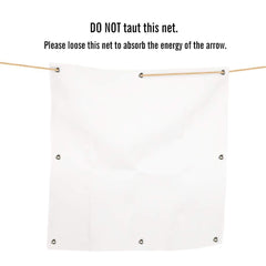 Aoneky archery backstop side view emphasizing flexible fabric and hanging practicality