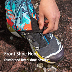 AONIJIE adjustable-strap top-elastic gaiters ensure secure fit on the ankle