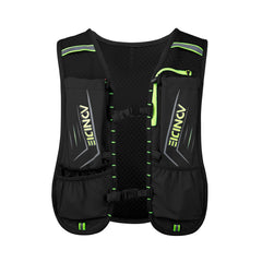 AONIJIE 5L hydration pack back view highlights snug, bounce-free fit