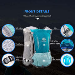 AONIJIE Hydration Vest 5L side view showing compact storage options.