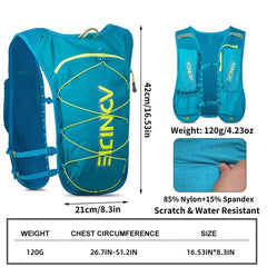 AONIJIE hydration vest gray adjustable straps for a comfortable fit during runs.