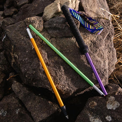 AONIJIE trail poles at 110 cm showing adjustable length for versatile hikers.