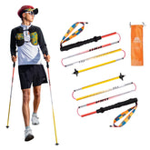 AONIJIE trekking poles folded compactly to 33 cm for backpack-ready travel.