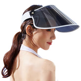 AOOOWER classical wide-brimmed sun visor hat, front view, for beach sun protection.