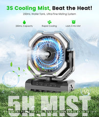 Aopircs misting fan remote control allows easy mode selection from distance.