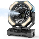 Aopircs misting fan shows 9oz water tank for extended cooling outdoors.