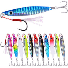 Aorace 12pcs 60g metal jigs long casting visual highlight for saltwater fishing