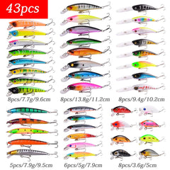 Aorace lure kit hard baits with durable plastic for saltwater and freshwater use