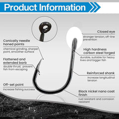 Close-up of sharp hook tip on AORZOV fishhook