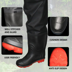 Lightweight breathable PVC waders with backpack-friendly design