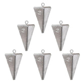 Aosethrfrt 6pcs 3oz pyramid fishing weights kit – front view