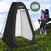 AOSION privacy shower tent front view offering tall private changing space for camping.