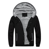 AOTORR men's fleece-lined hoodie front view shows warm outerwear for cold commutes.