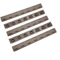 APPLUSGEAR rail set embossed texture provides improved grip on rugged setups.