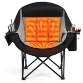 Apollo Walker heated oversized chair in use for outdoor warmth at a campsite