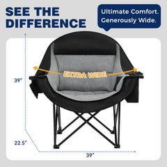 Apollo Walker oversized camping chair with cooler bag keeps beverages chilled outdoors.