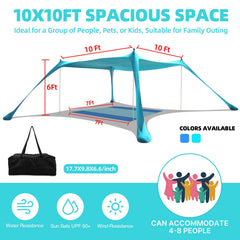 Aporio Beach Tent Sun Shelter UPF50+ shade protects skin on sunny beach