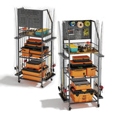 AQNTQCN 3-tier fishing rod holders front view showing accessible 12-rod storage