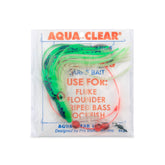 Aqua-Clear Adj Tandem Rig with Swamp Thing green-black squid lure enhances lure action.