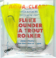 Aqua Clear FW-1EC bottom rig in white, ready for bottom fishing for fluke and sea trout