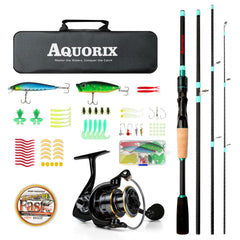 Aquorix 5ft11 spinning rod four-piece design ideal for travel and storage
