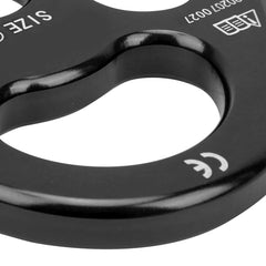 aqxreight Rope 3 Holes Rigging Plate hole closeup emphasizes smooth edges.