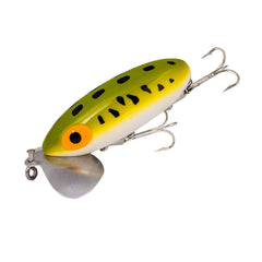 Arbogast jitterbug lip design close-up for loud surface action