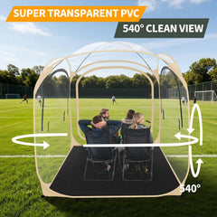 ARCTICSEA pop-up shelter 2-6 person beige ideal for outdoor matches.