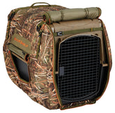 ArcticShield XL insulated kennel cover front view in Muddy Water provides warm shelter for dogs