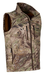 ArcticShield Prodigy Vapor Vest in Realtree ASPECT and Coyote Tan, front-zip design for easy layering.