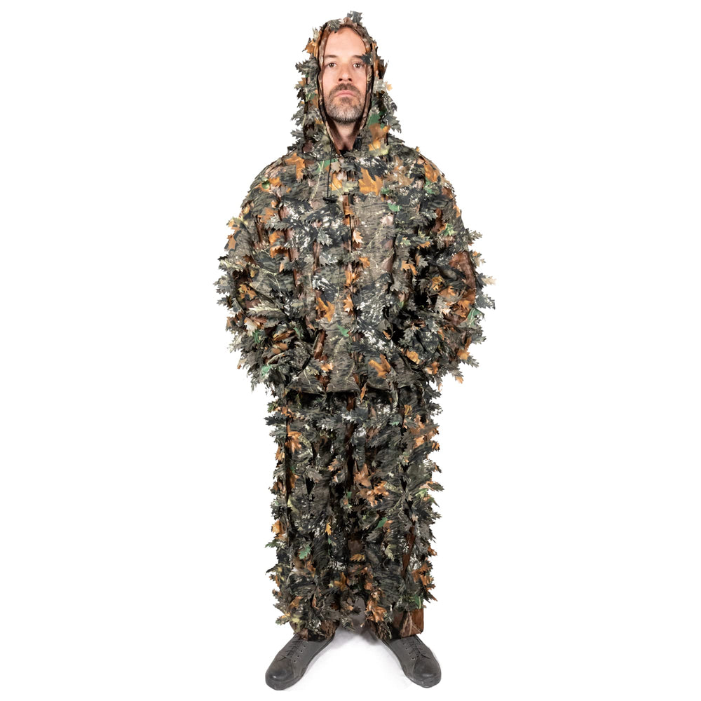 Arcturus 3D Leaf Ghillie Hooded Jacket enhances concealment in woodland terrain.
