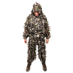 Arcturus 3D Leaf Ghillie Suit hooded jacket close-up showing deep leaf texture for camouflage