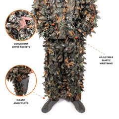 Arcturus 3D Leaf Ghillie Suit lightweight mesh base for breathable wear in hot climates.