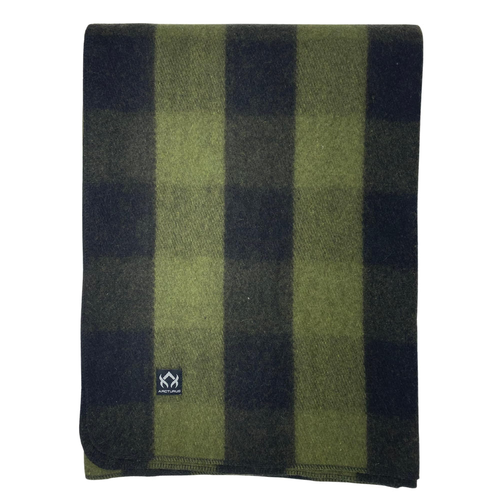 Arcturus Backwoods Wool Blanket folded for travel warmth during outdoor trips.