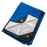 Arcturus insulated tarp blue folded, ready for emergency shelter and warmth.