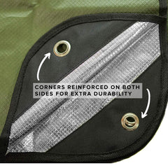 Arcturus insulated tarp with reflective surface for heat reflection in olive green.