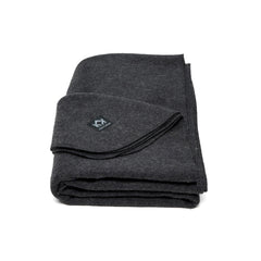 Arcturus Military Wool Blanket charcoal folded, compact warmth for travel.