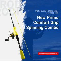 Yellow Ardent Primo combo side profile with mounted reel