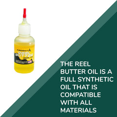 Ardent Reel Butter Oil label closeup shows product details for precise care.