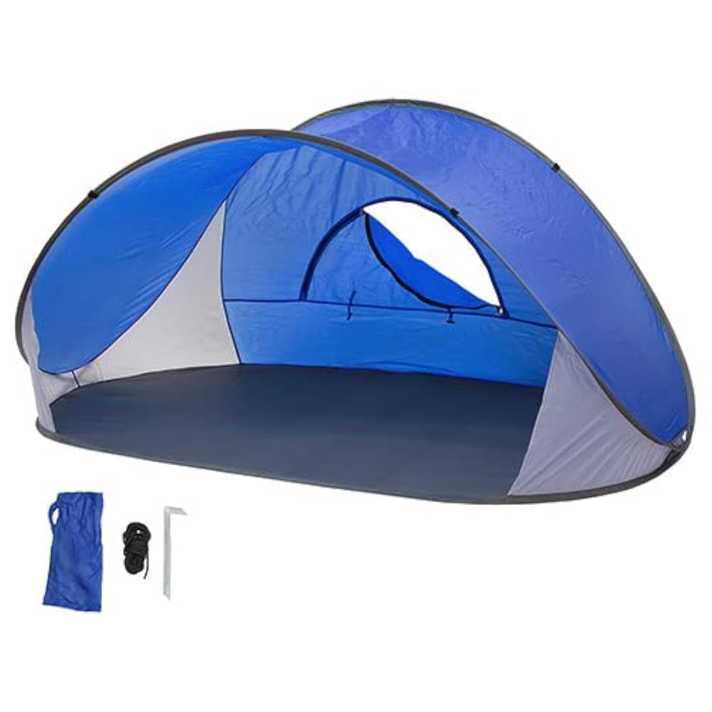 Ariel EDGE pop-up beach tent setup demonstrates quick deployment for shade.