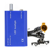 Aries Outlets 5W waist-hanging head light in blue provides hands-free magnification illumination.
