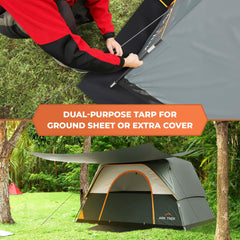 ArkTrek ground sheet keeps interior dry and protected from damp.
