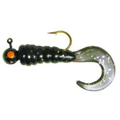 ARKIE RCT-116-5 rigged curl tail grub in black for bass jigging and cover-heavy waters