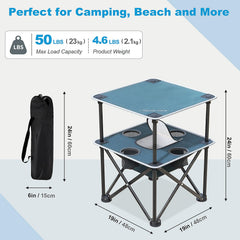 ARMOR CASTLE folding beach table top-dining surface ready for meals or games.