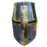 Armory Replicas Medieval Great Helm front view showing full head protection for reenactments.
